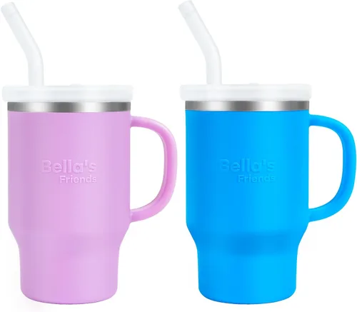 Miniatura 9 de Taza de Bella's Friends Handy Mini – Adorable taza sippy para niños pequeños de 9 oz, interior de acero inoxidable y cuerpo de silicona, a prueba