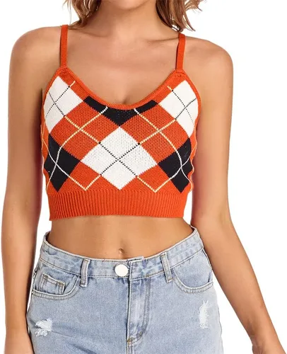 Miniatura 8 de Camiseta corta para mujer, bonita camiseta sin mangas con cuello halter, acanalado, sexy, corsé para adolescentes y niñas