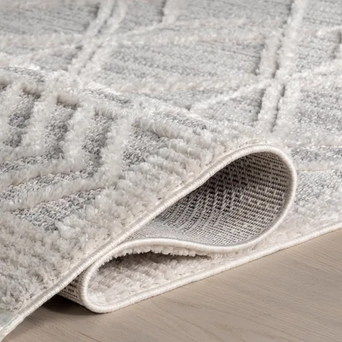 Miniatura 7 de nuLOOM Alfombra de Área Ansley Marroquí con Borlas de 2 x 6 pies, Gris, diseño bohemio con textura alta-baja, pelo alto de felpa, resistente a