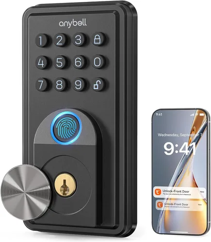 Miniatura 9 de Cerradura inteligente de entrada sin llave con teclado electrónico, control de aplicación y bloqueo automático, fácil de instalar para puerta Níquel
