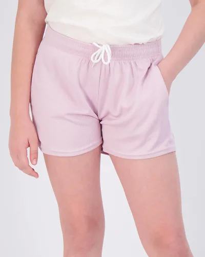 Miniatura 4 de Real Essentials Paquete de 4 pantalones cortos deportivos de malla para niñas con bolsillos