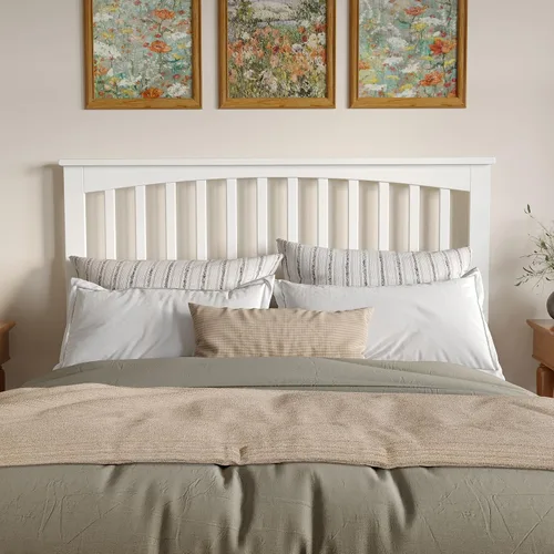 Miniatura 4 de Atlantic, muebles con cabecera tipo Mission, Madera, Blanco