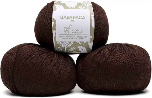 Miniatura 41 de 100% Hilo de Lana de Alpaca Bebé (Juego de 3 Madejas, 150 Gramos) Peso DK - Hecho en Perú - Celestialmente Suave y Perfecto para Tejer y Ganchillo