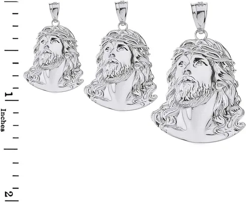 Miniatura 3 de Collar con dije de cabeza de Jesús, joyería religiosa, 0.92 pulgadas
