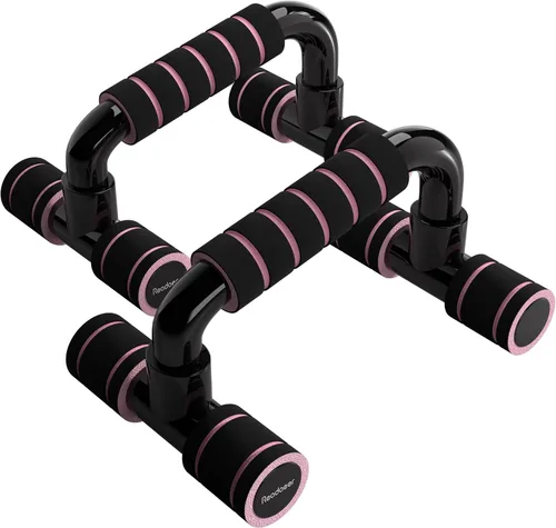 Miniatura 13 de READAEER Barras de Flexiones para Gimnasio, Equipo de Ejercicio, Fitness, 1 Par de Mangos de Flexiones con Agarre de Espuma Acolchada y Estructura