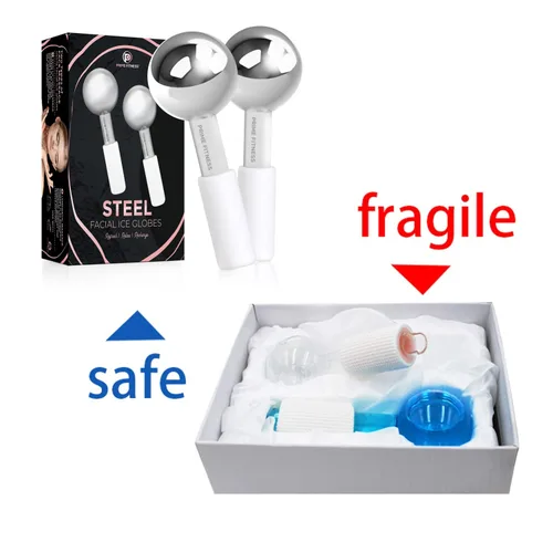 Miniatura 7 de Globos de hielo para tratamientos faciales Rodillo de enfriamiento de acero irrompible Barras de crio para cara Masajeador para cara, cuello