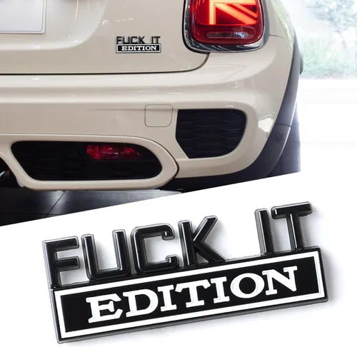 Miniatura 8 de 1 emblema Fuck IT Edition para automóvil, emblemas exteriores de automóvil, calcomanía 3D, calcomanía para guardabarros 3D con adhesivo 3M, apto Rojo