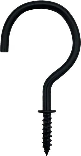 Miniatura 7 de Ganchos de rosca de 2 pulgadas, ganchos de techo negros para tazas, 20 ganchos de rosca, luces de Navidad y cortinas, cocina, colgador de plantas