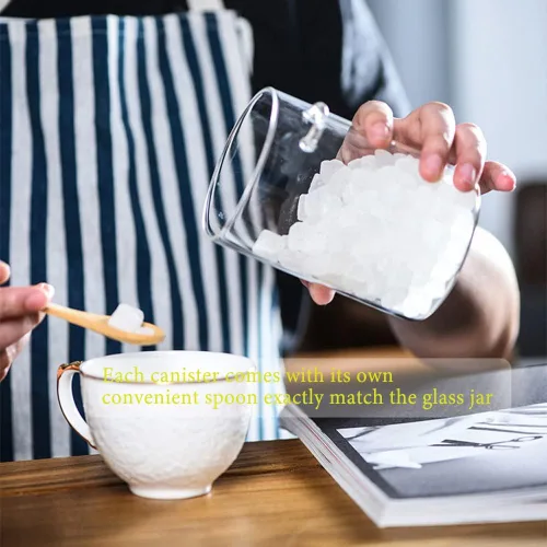 Miniatura 9 de Yalucky Tarros de especias, recipientes de avena durante la noche con tapa hermética y cuchara, juego de recipientes decorativos de cocina