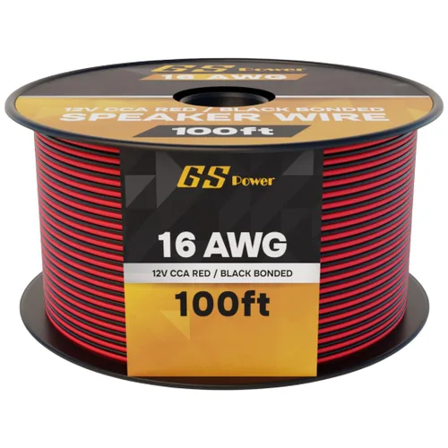 Miniatura 8 de GS Power Cable de calibre 10 CCA de 100 pies para automóvil, rojo y negro, 50 pies por rollo, 10 AWG 12 V, cable eléctrico de altavoz flexible