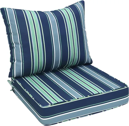 Miniatura 32 de EAGLE PEAK Juego de cojín para asiento profundo de patio al aire libre, 25 x 25 x 5 pulgadas, cojín de respaldo para silla de 2 piezas, juego de 2