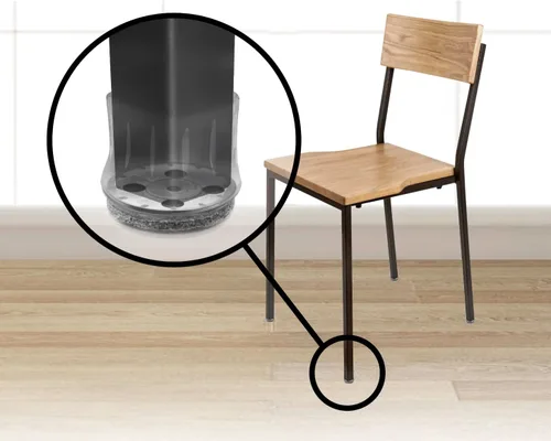 Miniatura 3 de Slipstick GorillaFelt Protectores de Patas de Silla de Felpa para Pisos de Madera, Fundas de Felpa Transparentes Claras para Muebles Que Se Quedan