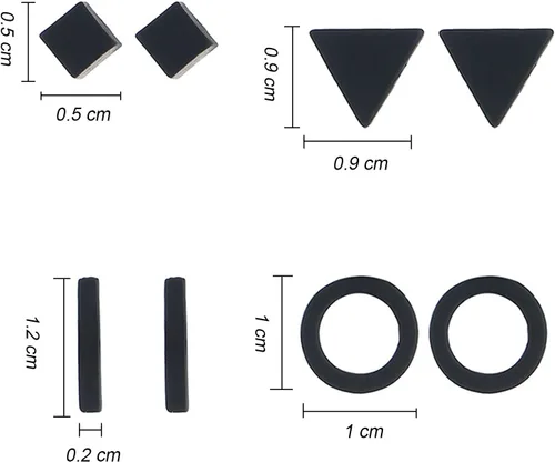 Miniatura 4 de 4 aretes de oro para mujer, aretes triangulares, pequeños aretes triangulares, aretes de tuerca triangulares, regalos de Navidad para mujer