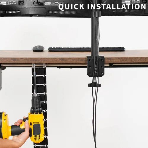 Miniatura 9 de VIVO Kit de gestión de cables para debajo del escritorio Vertebrae, organizador de cables flexible de cuatro entradas ajustables para oficina