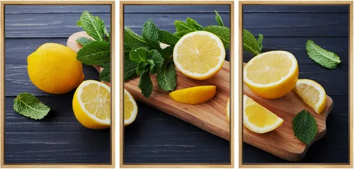 Miniatura 173 de wall26 Lienzo enmarcado para pared, juego de arte de hierbas, verduras y condimentos en madera, alimentos, fotografía cultural, realismo, paisaje