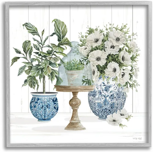 Miniatura 32 de Stupell Industries 'Country Jug Varied Flower Arrangement', Framed Giclee Art, White, 17 x 17 Inches, Easy to Hang and Sturdy, Made in USA, by Carol
