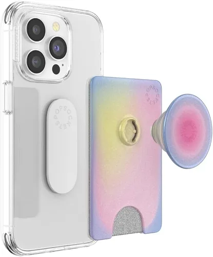 Miniatura 3 de PopSockets Cartera adhesiva para teléfono y tarjetero con agarre, púrpura - Aura
