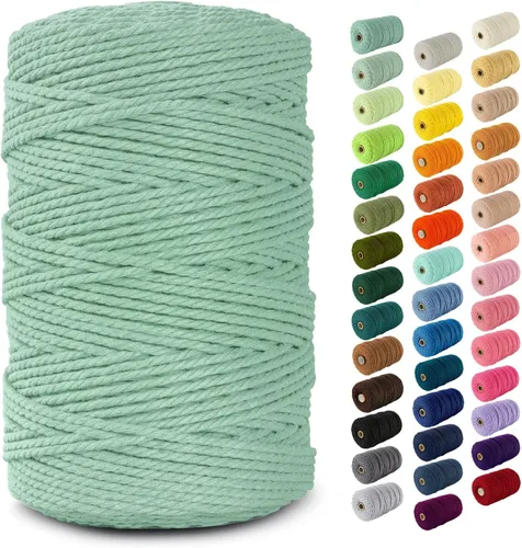 Miniatura 98 de Nook Theory - Cuerda de macramé de 3 mm, 220 yardas de cuerda de algodón, hilo de 4 mm y 5 mm, cuerda para manualidades, perfecta para colgantes