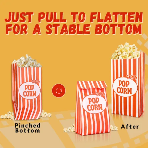 Miniatura 4 de Bolsas de palomitas de maíz EBEGEE, bolsas impermeables a la grasa para porciones individuales, 128 piezas porciones convenientes para noche