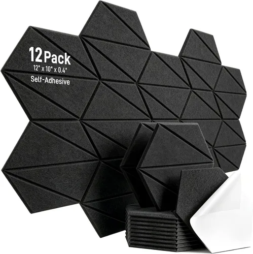 Miniatura 20 de Paquete de 8 Paneles Decorativos Absorbentes de Sonido, Arte de Pared Absorbente de Sonido, Arte de Pared Acústico de 48 x 32 Pulgadas