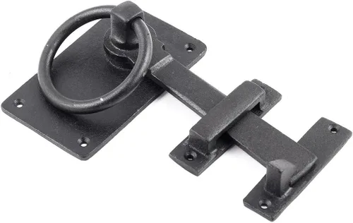 Miniatura 6 de Renovators Supply Manufacturing Cerradura de puerta de hierro forjado negro de 6.5 pulgadas con herrajes de montaje