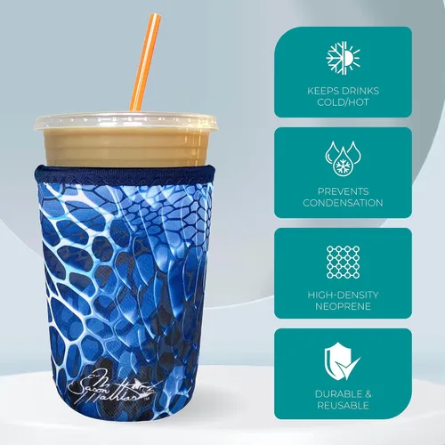 Miniatura 4 de Funda Koverz para café helado, funda aislante de neopreno para taza, se ajusta a una taza de café de 32 Oz., lavable y reutilizable, accesorios