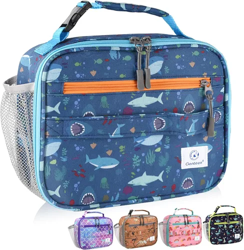 Miniatura 21 de Genteen Paquete de 2 bolsas de almuerzo suaves aisladas con doble cremallera, resistente, congelable y reutilizable para niños, hombres
