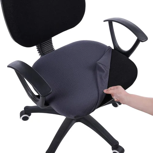 Smiry - Fundas de asiento elásticas para silla de oficina con estampado jacquard, desmontables, lavables, antipolvo, para silla de escritorio, Gris