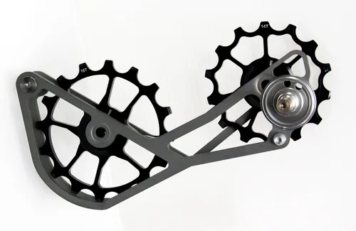Miniatura 3 de OSPW - Jaula de sistema de polea de gran tamaño, compatible con SRAM eTap 11S, rodamientos sellados (negro)