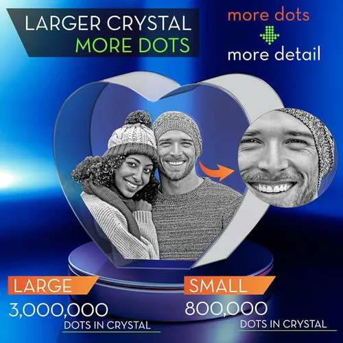 Miniatura 3 de Foto de cristal 3D, regalos grabados de aniversario, corazón grabado con imagen, personalizado con cualquier foto para cada ocasión, imagen 3D láser