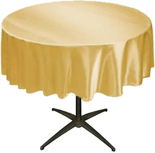 Miniatura 9 de Tektrum Mantel redondo de satén sedoso de 108 pulgadas, tela de alta calidad, lo mejor para bodas, fiestas, banquetes, eventos, restaurantes