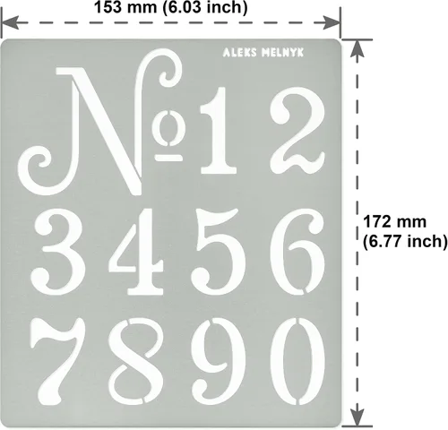 Miniatura 4 de Aleks Melnyk No.159 - Plantilla de metal con números pequeños franceses de 1.5 pulgadas, plantilla para leña, manualidades, bricolaje, grabado