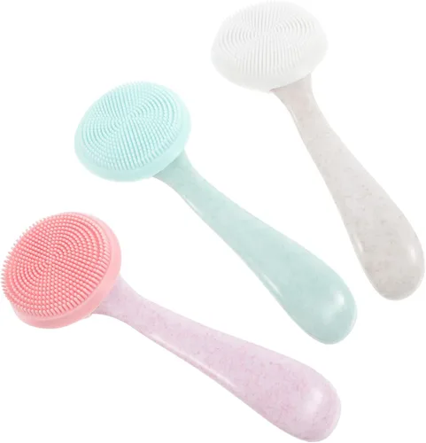 Healifty Limpiador facial manual de limpieza facial, exfoliante, eliminación de maquillaje, masaje, cerdas suaves, colores surtidos