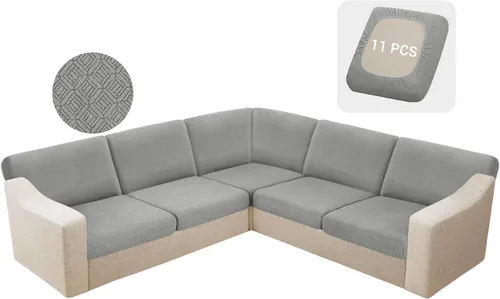 Miniatura 17 de HDCAXKJ - Fundas impermeables para cojín de sofá modular, fundas elásticas para cojín de sofá de esquina, fundas protectoras de muebles de jacquard