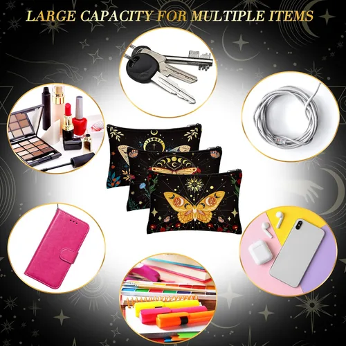 Miniatura 6 de Kajaia 12 Piezas Bolsas de Maquillaje Lindas Portátiles de Viaje Monedero Bolsillo para Artículos de Tocador Organizador de Maquillaje