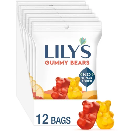 Miniatura 4 de LILY'S Surtido de sabores de frutas sin azúcar añadido, bolsas de gusanos gomosos agrios, 1.8 oz (12 unidades)