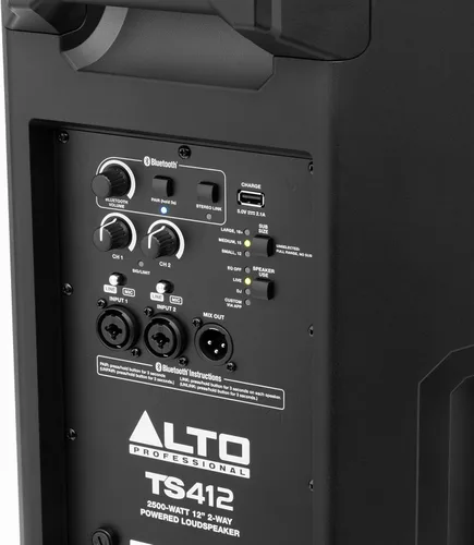 Miniatura 14 de ALTO TS412 - Altavoz PA de 2500 W de 12" con mezclador de 3 canales, transmisión Bluetooth, vinculación inalámbrica de altavoces, aplicación DSP