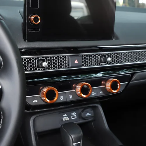 Miniatura 5 de Cubiertas de perilla de volumen de aire acondicionado de consola central para Honda Civic 2022/Honda CRV 2023, 4 piezas de aleación de aluminio A/C