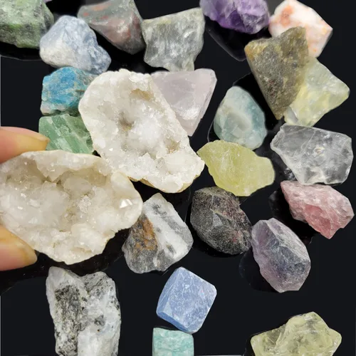 Miniatura 5 de 450 piezas de colecciones de rocas para niños, conjunto de más de 40 tipos de piedras preciosas y cristales, kit de ciencias de rocas y minerales