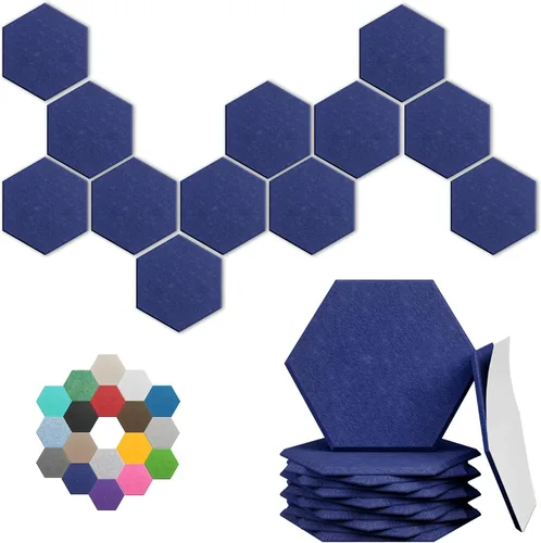 Paneles acústicos hexagonales, paquete de 12 paneles de absorción de sonido de alta densidad de 12 x 10 x 0.4 pulgadas para mejorar la reducción de