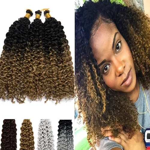 Miniatura 8 de Marlybob Pelo sintético trenzado de ganchillo de 14 pulgadas Marlibob onda de agua trenzado trenzado de ganchillo trenzas afro rastas rizadas