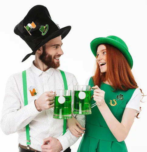 Miniatura 5 de 8 parches para planchar del día de San Patricio, trébol verde, trébol de la suerte, gnomo arco iris, para coser, apliques bordados, decoración