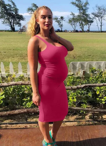Miniatura 2 de Vestido Beagimeg largo, sin mangas, básico, liso, informal, para mujer