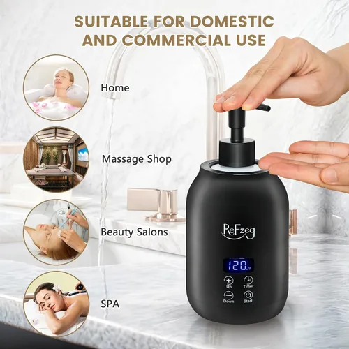 Miniatura 7 de Calentador de aceite de masaje, calentador digital profesional de loción eléctrica para spa, calentador de aceite portátil, crema calentada
