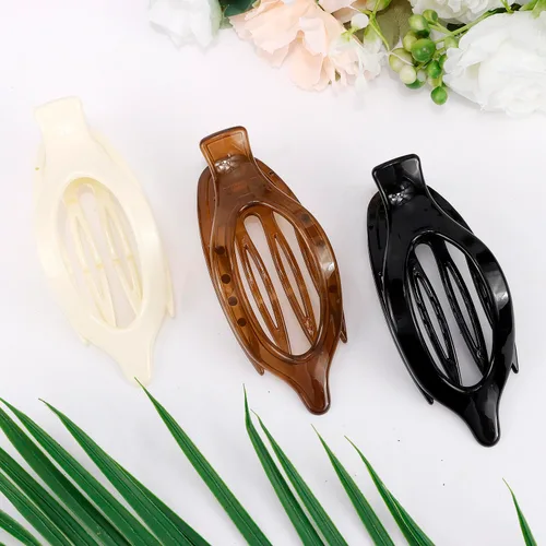 Miniatura 7 de ATODEN Pinzas planas para el cabello, 3 piezas, French Concord - Pinzas de mandíbula neutras grandes para cabello fino/grueso, blanco, marrón, negro