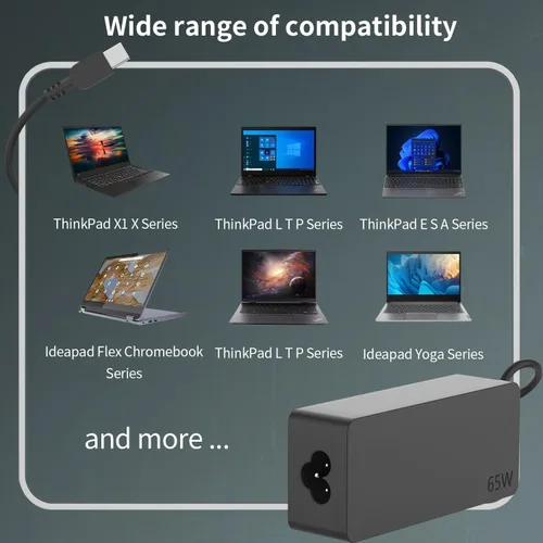 Miniatura 7 de Cargador de CA USB C tipo C de 65 W compatible con Lenovo Thinkpad T470 T470S T480 T480S T490 T490S T495 T495S 20HD 20HE 20JM 20HF 20HG 20V 3.25A