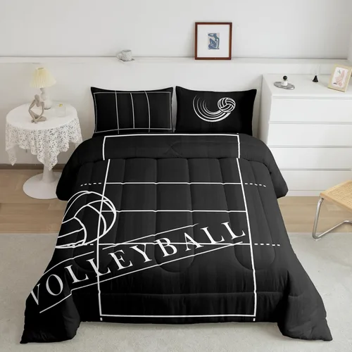 Miniatura 18 de Erosebridal Juego de ropa de cama de baloncesto tamaño individual para niños, juego de edredón deportivo para cancha de baloncesto, edredón marrón