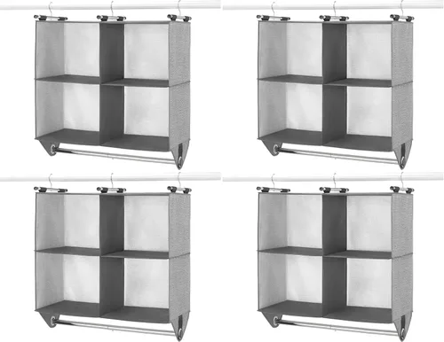 Miniatura 5 de Whitmor Organizador de armario de 2 secciones - Crosshatch Gris Gris claro + gris oscuro