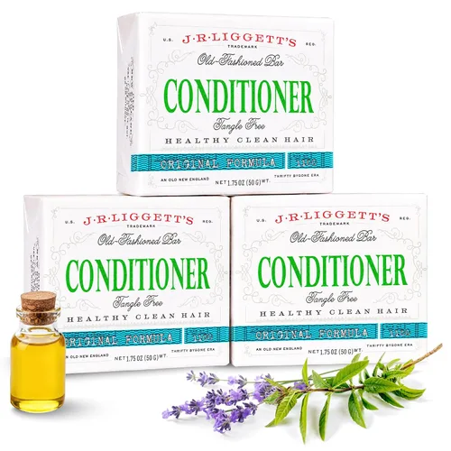 J·R·LIGGETT'S Barra acondicionadora – Fórmula original, acondicionador para cabello totalmente natural con aceite de coco y manteca de cacao, sin