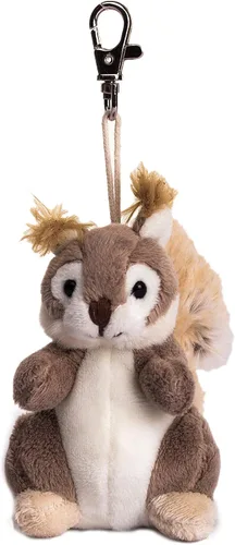 DILLY DUDU Llavero de peluche de ardilla de 4 pulgadas